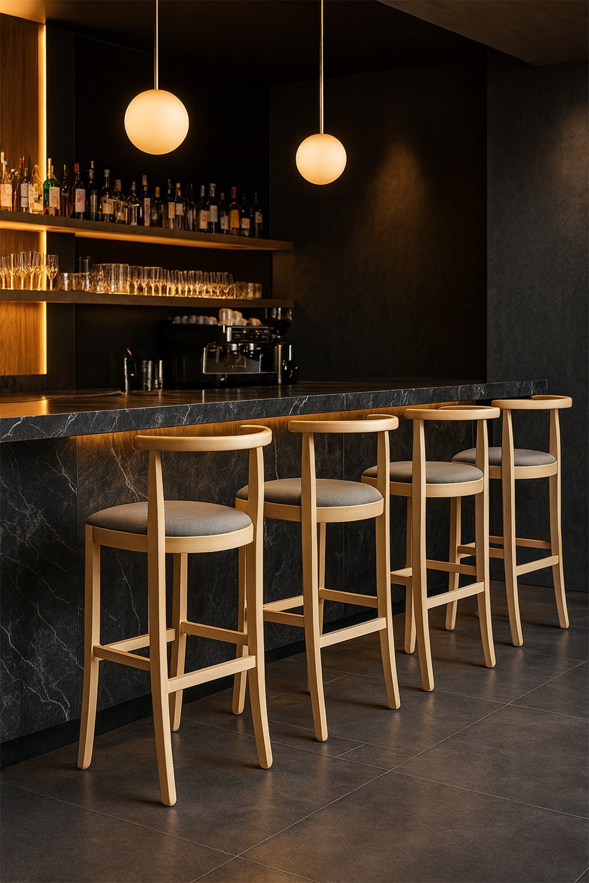 Ghế bar cafe gỗ cao cao cấp Ghế bar cafe gỗ cao cao cấp