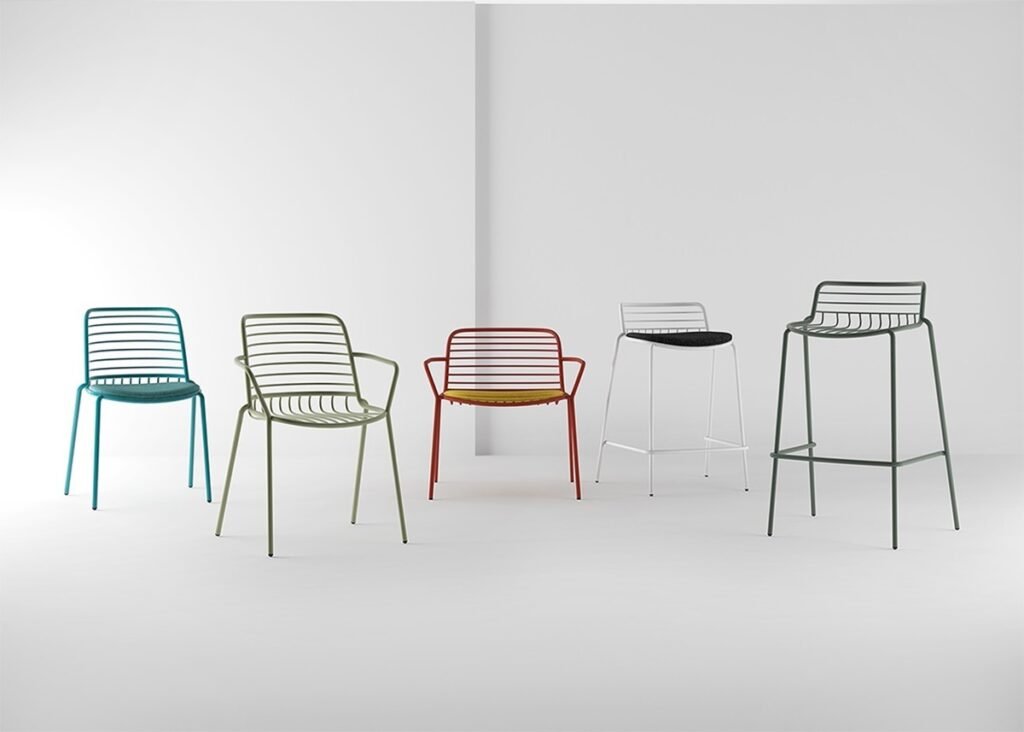 Ghế cafe khung kim loại sơn tĩnh điện