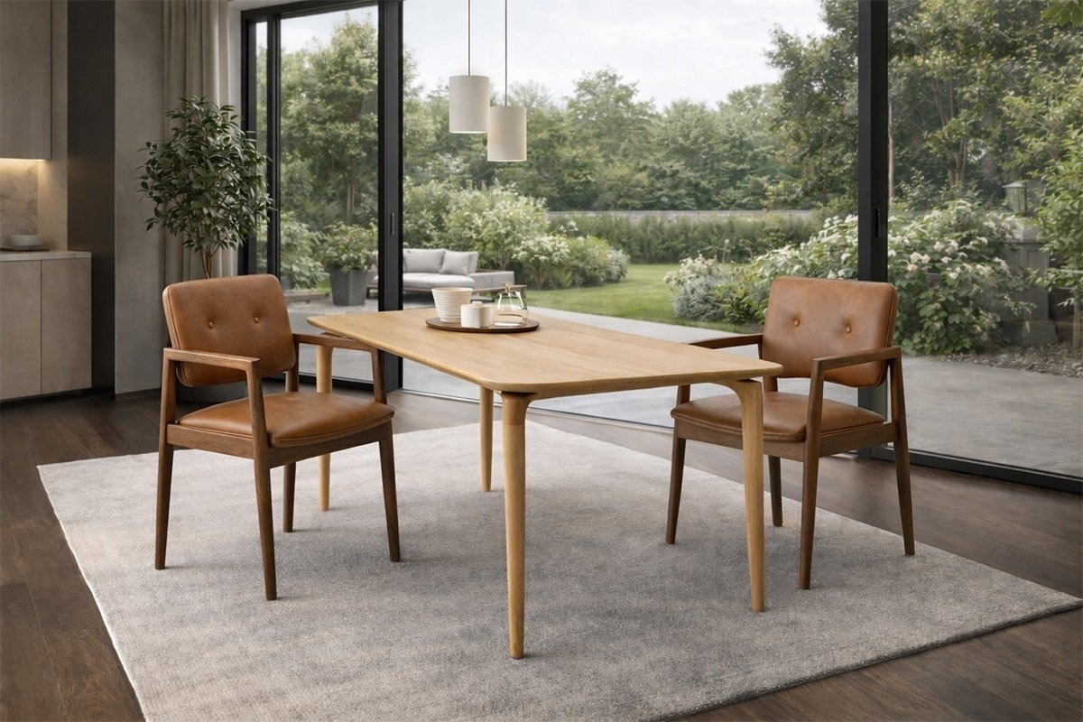 Ghế bàn ăn gỗ da cao cấp